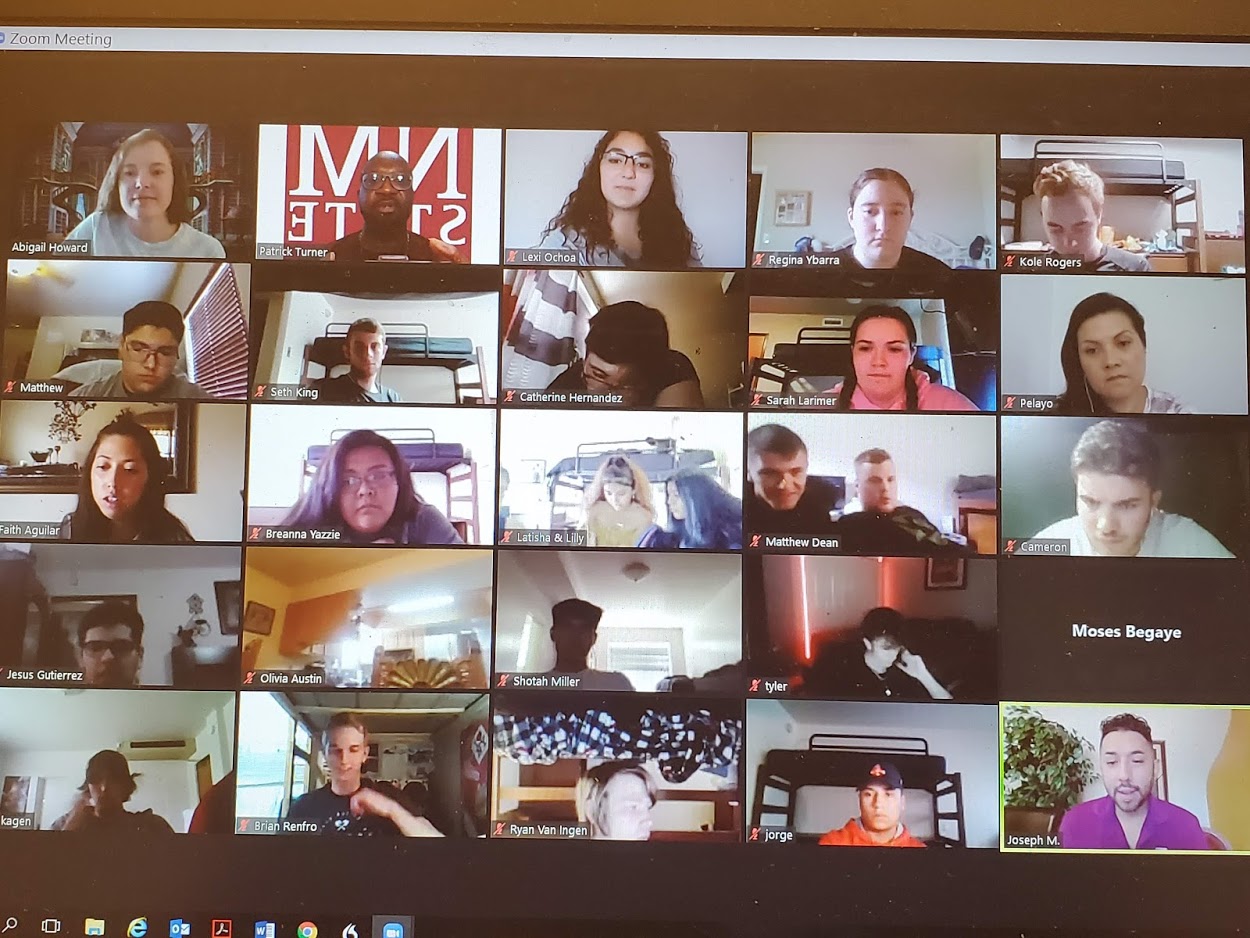 Screenshot of the Zoom session from a First Year Initiatives event. 